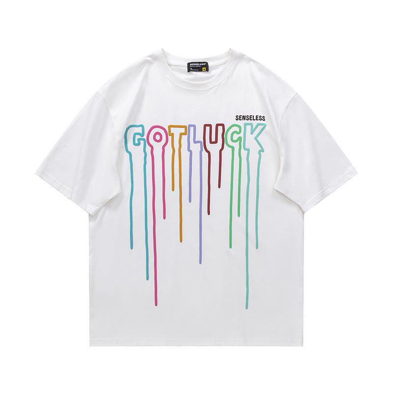 Fashion Letter Foaming Printing Men's T Shirt