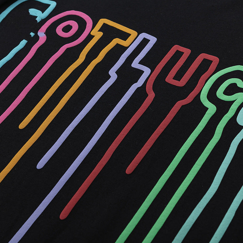 Fashion Letter Foaming Printing Men's T Shirt