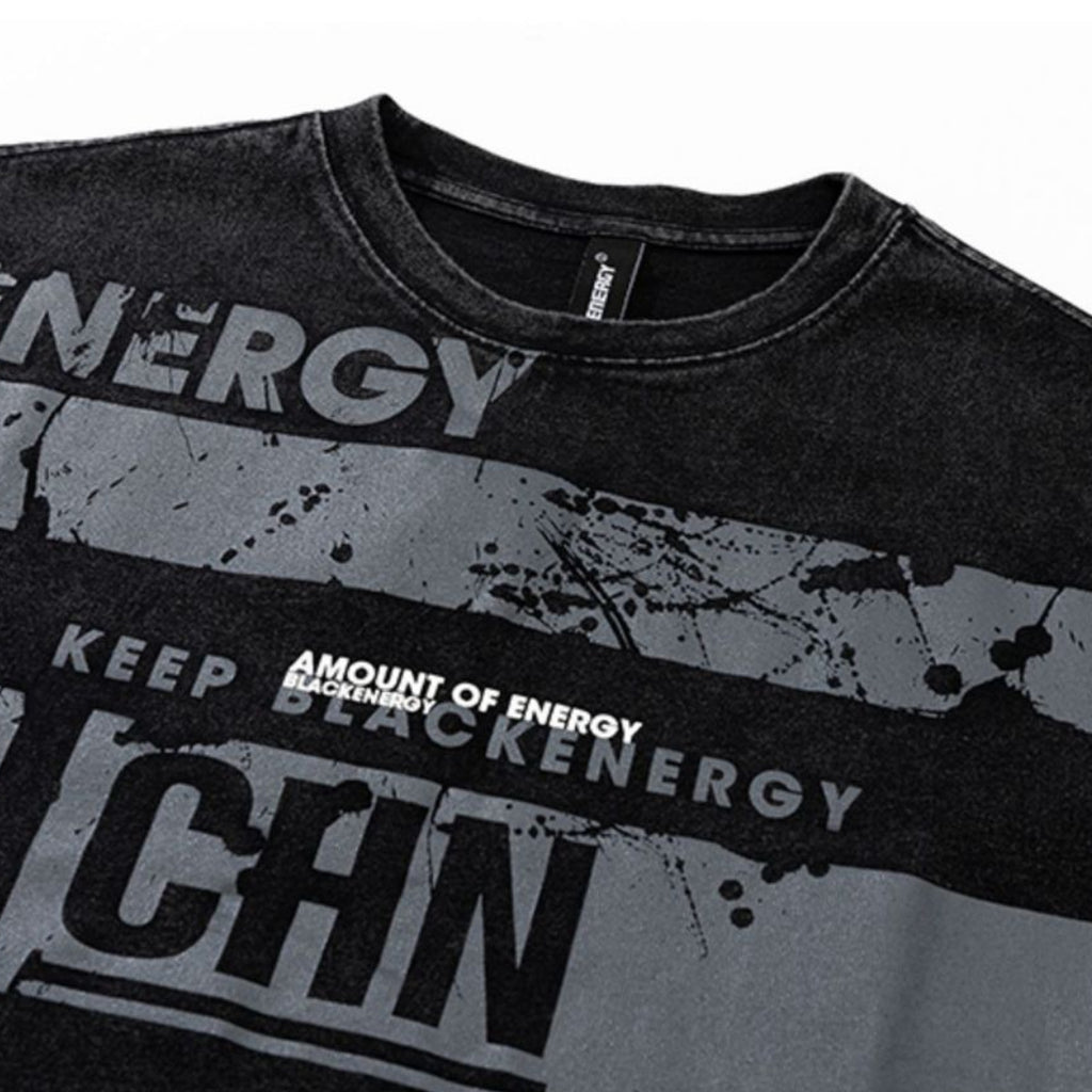 Vintage Letter Print Casual Loose Short Sleeve T-shirt