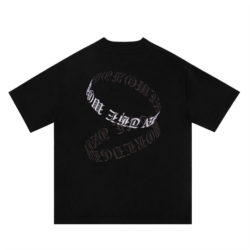 Men's Embroidered Letter Short-sleeved T-shirt