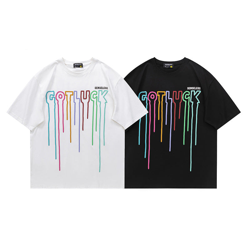 Fashion Letter Foaming Printing Men's T Shirt