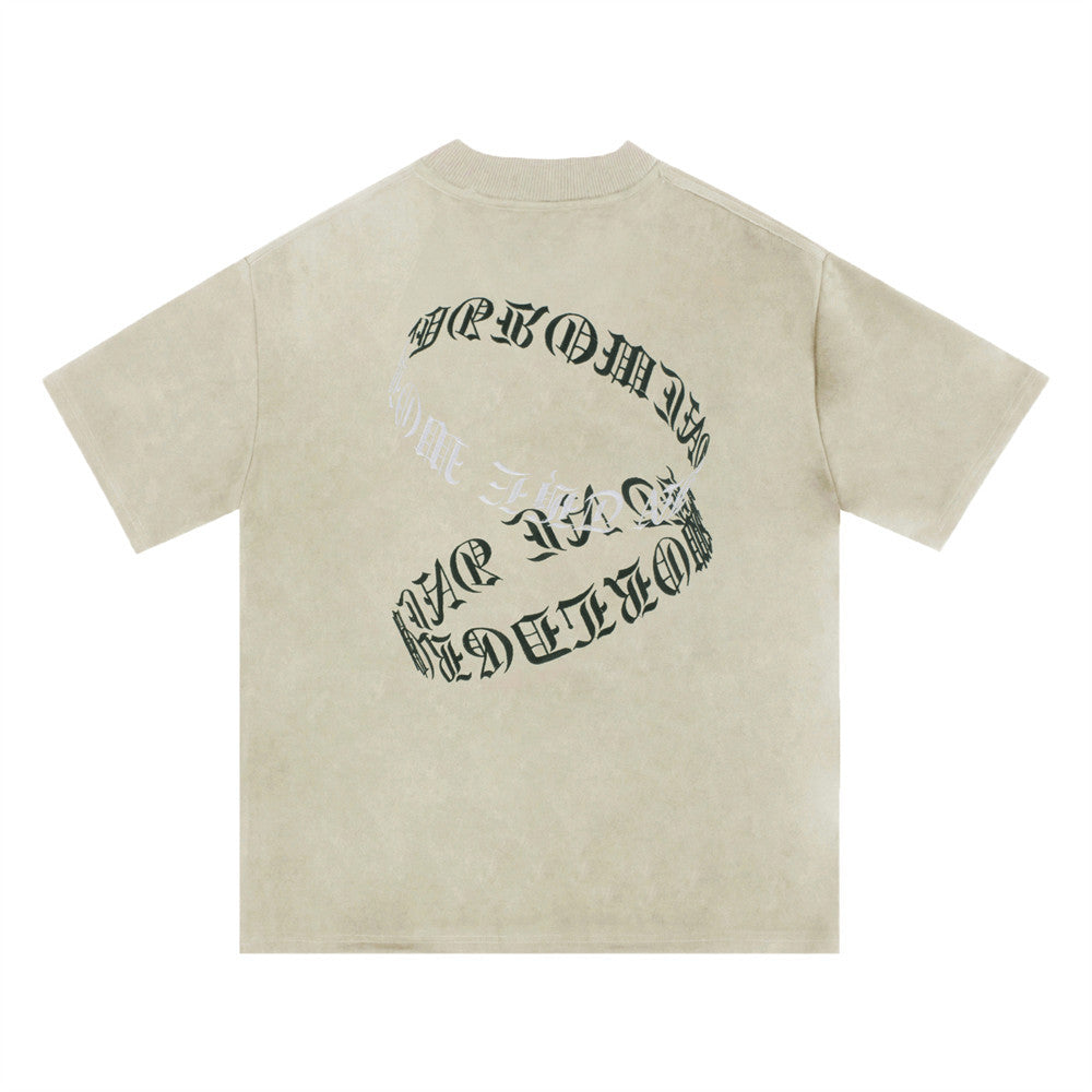 Men's Embroidered Letter Short-sleeved T-shirt